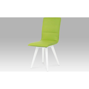 Jídelní židle koženka limetková / vysoký lesk bílý B829 LIM1 Art