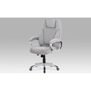 Kancelářská židle, šedá látka, kříž plast stříbrný, houpací mechanismus KA-G196 SIL2 Art