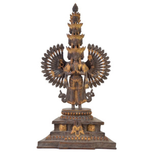 Měděná soška Avalokiteshvara - hrozivá podoba, 45cm