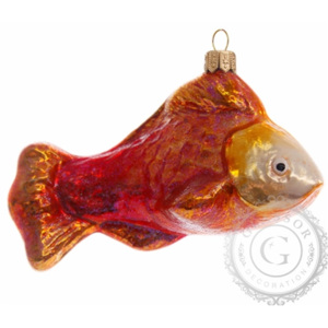 Skleněná ryba červená