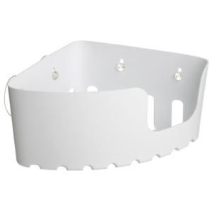 Bílý nástěnný rohový koupelnový košík bez nutnosti vrtání Ta-Tay Corner Storage Basket Standart