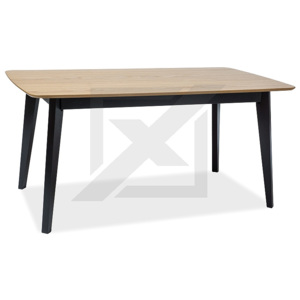 Jídelní stůl MACRON, 75x90x160, dub/černá