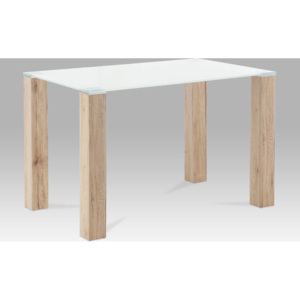 Jídelní stůl 120x75 cm, bílé sklo / san remo AT-1055 SRE Art