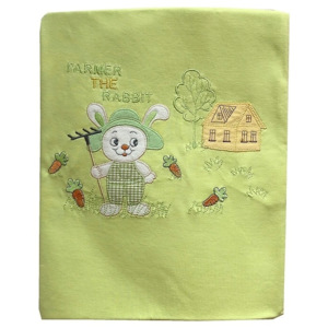 Dětská bavlněná deka Zajíček zelený 90x90 cm