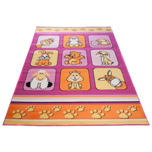 Kusový koberec dětský J0420 - Zvířátka -100x160 cm