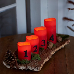 LED adventní svíčky - červené