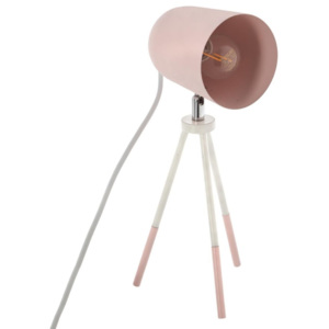 Stolní lampa, stolní lampička, kovová lampa - výška 32 cm, růžová barva