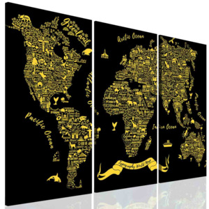 Obraz typografická mapa světa (120x80 cm) - InSmile ®
