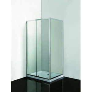 VÝHODNÝ SET - OBDÉLNÍK s vaničkou (SELVA + PINA) - 190 cm, 100 cm × 80 cm, Univerzální, Hliník chrom, Čiré bezpečnostní sklo - 6 mm, Vanička z litého 