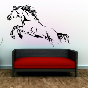 Samolepka na zeď - Skákající kůň (Rozměr: 60x33 cm)