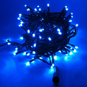 Sada osvětlení na vánoční stromek, modrá, 20m