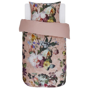 Bavlněné povlečení na postel, obrázkové povlečení, povlečení na jednolůžko, povlečení v květinách, růžové květy, Essenza, 140 x 220 cm
