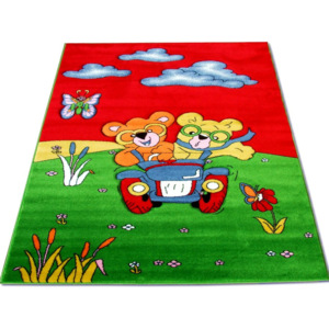 Kusový koberec dětský JE0250 - Medvědi na výletě 2-100x200 cm