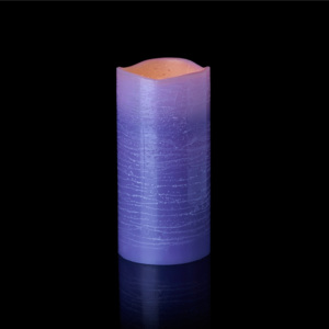 LED vosková svíčka, levandulová, 15 cm