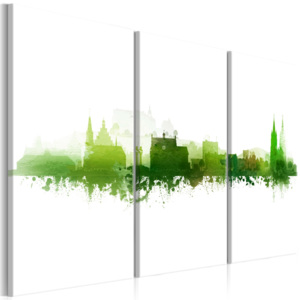 Vícedílný obraz - zelené město (75x50 cm) - Murando DeLuxe