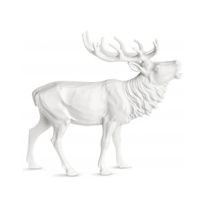Vánoční dekorace jelen Koziol Hubert bílý plast 11x10cm