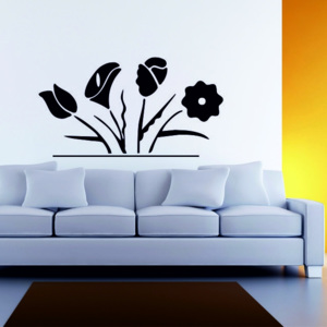 Samolepka na zeď - Květiny Impozante (Rozměr: 60x32 cm)