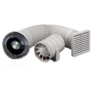 ZEHNDER sprchový set 100mm, ventilátor, časovač, osvětlení, tranformátor, mřížky-bílá + chrom ZSR100