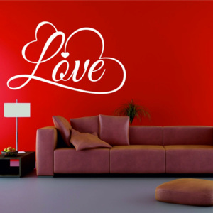 Samolepka na zeď - nápis Love 2 (Rozměr: 60x37 cm)