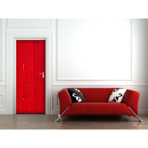 Tapeta na dveře - Červené dveře (Rozměr: 92x210 cm)