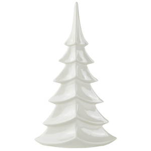 Bílý keramický dekorativní vánoční stromek KJ Collection Tree, výška 35 cm