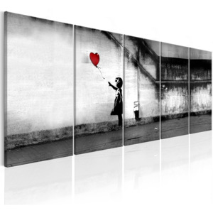Vícedílný obraz - holčička s balónem (200x80 cm) - Bimago