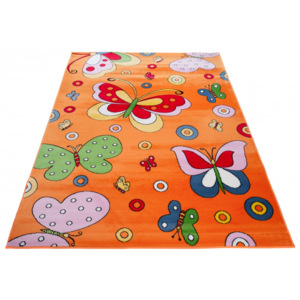 Kusový koberec dětský J0160 - Motýli - oranžová-120x170 cm