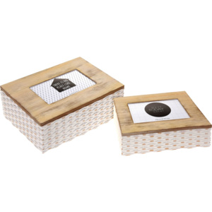 Box s kovovým rámem na obrázky 2v1, dóza na drobné předměty, kazeta, 2 ks