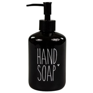 Dávkovač na mýdlo s nápisem HAND SOAP BASTION COLLECTIONS, 18x8 cm, 450 ml