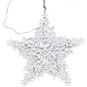Vánoční závěsná dekorace Lamezia bílá, 4 LED