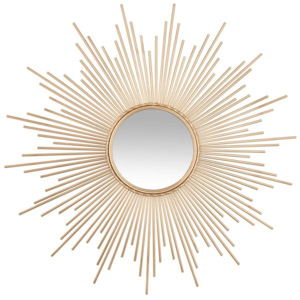 Zrcadlo, dekorativní zrcadlo, nástěnné zrcadlo, kosmetické zrcadlo GOLD SUN - zlatá barva, Ø 100 cm