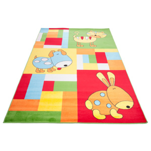Kusový koberec dětský J0780 - pejsek a kočička-80x150 cm