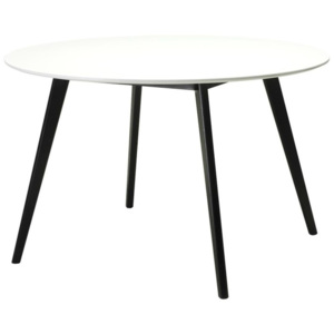 Bílý jídelní stůl s černými nohami Furnhouse Life, Ø 120 cm