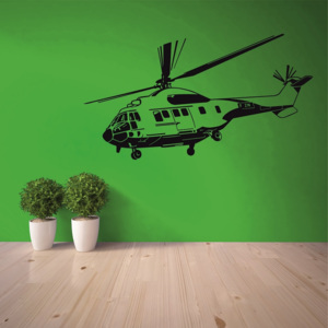 Samolepka na zeď - Vojenský vrtulník 2 (Rozměr: 60x33 cm)