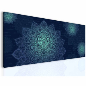Mandala modrý obraz (100x40 cm) - InSmile ®