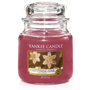 Yankee Candle - Glittering Star 411g (Zářivá kombinace santálového dřeva, lahodných bonbónů a zázvoru. Uklidňující jemná vůně.)