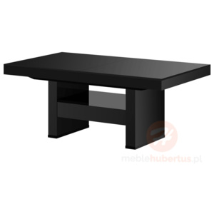 Konferenční stolek AVERSA LUX (černý lesk) (Moderní konferenční stolek s výsuvem a rozkladem ve vysokém lesku)