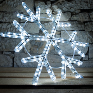 DecoLED LED světelný motiv - vločka, pr. 60cm, ledově bílá
