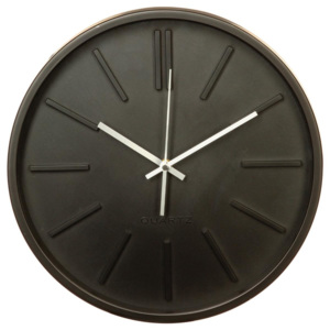 Nástěnné hodiny, kulaté hodiny, Ø 35 cm Quartz, barva černá