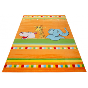 Kusový koberec dětský J0240- ZOO oranžové-120x170 cm