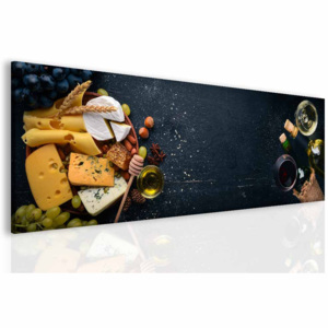 Obraz víno a sýry (150x50 cm) - InSmile ®