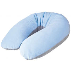 CEBA Kojící polštář - relaxační poduška Cebuška VELUR - modrý/šedý