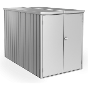 Multifunkční úložný prostorný box Minigaráž (stříbrná metalíza)