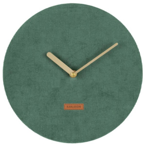 Nástěnné hodiny Corduroy 25 cm Karlsson (Barva - zelená)