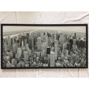 Dejtonazed Obraz New York – pohled na Manhattan, černobílý, 100×50 cm