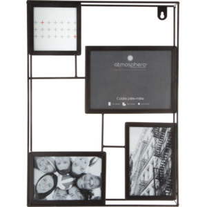 Obdélníkový rámeček pro 4 fotky,fotorámeček, rámeček na fotky - mini galerie na fotky, 30x40 cm, černá barva