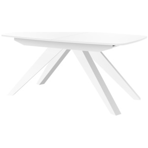 Jídelní stůl MAKANI (bílá) + (Moderní rozkládací jídelní stůl ve vysokém lesku)
