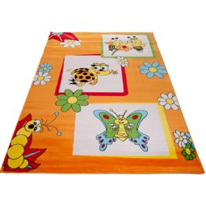 Kusový koberec dětský J0200- Louka oranžová-120x170 cm