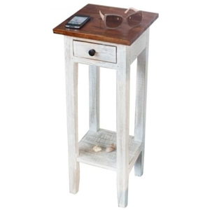 Výprodej Odkládací telefonní stolek Felicita bílý, recyklované dřevo