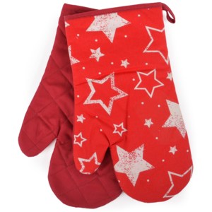 Kuchyňské rukavice chňapky STARS, červená 18x30 cm Essex